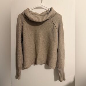 Pink Rose Women's Cowl Neck Sweater in Tan